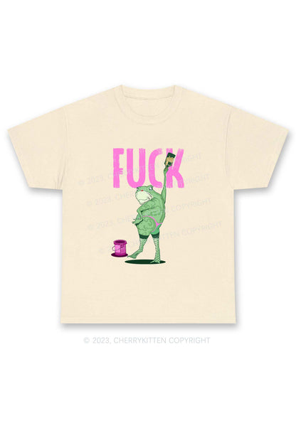 Frog Painting Fxck Y2K Chunky Shirt Cherrykitten