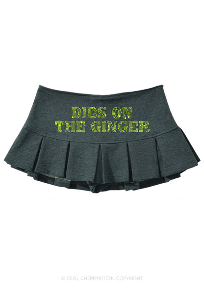 Rhinestone Dibs On The Ginger St Patricks Y2K Mini Pleated Skirts Cherrykitten
