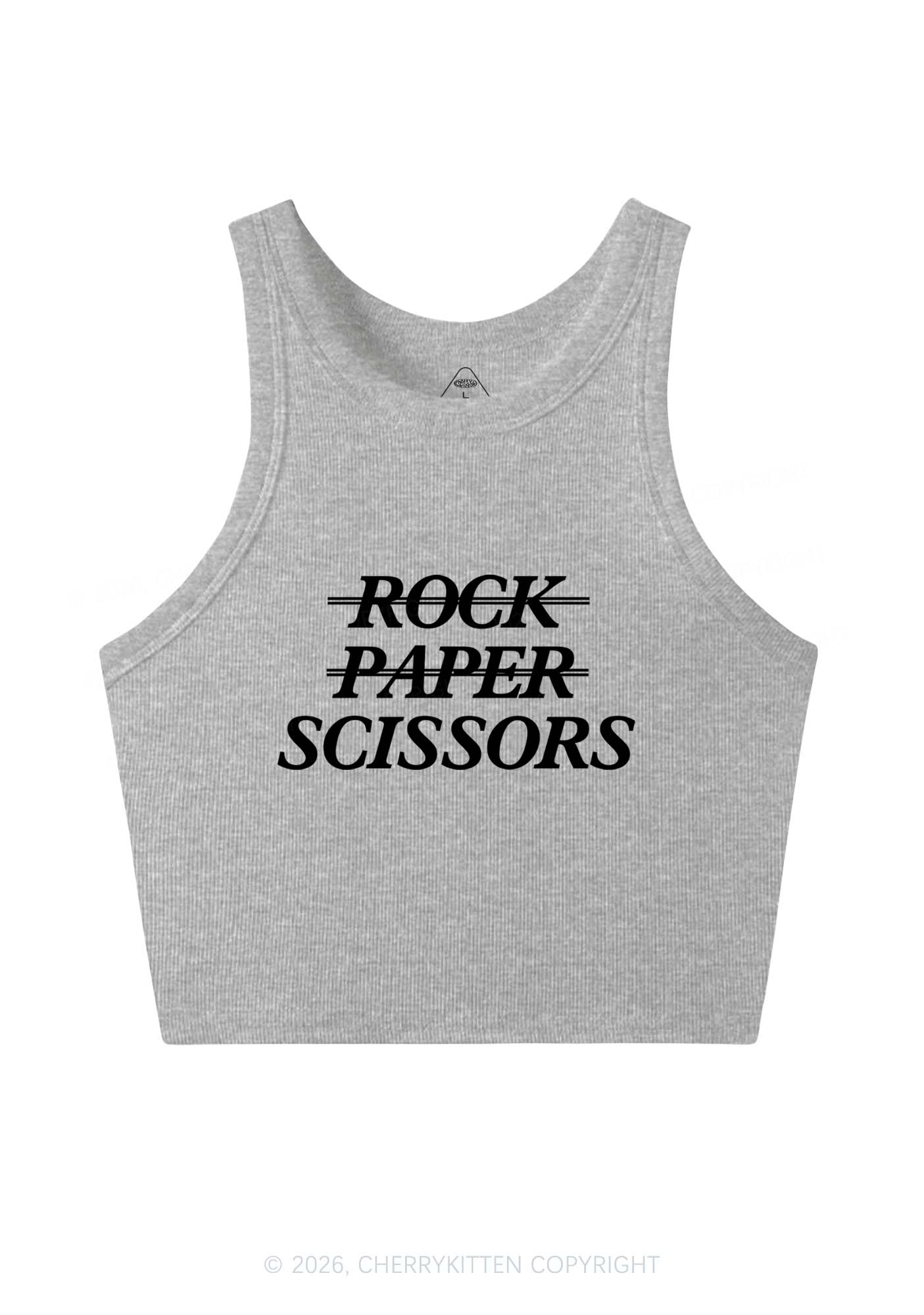 Rock Paper Scissors Pride Y2K Crop Tank Top Cherrykitten