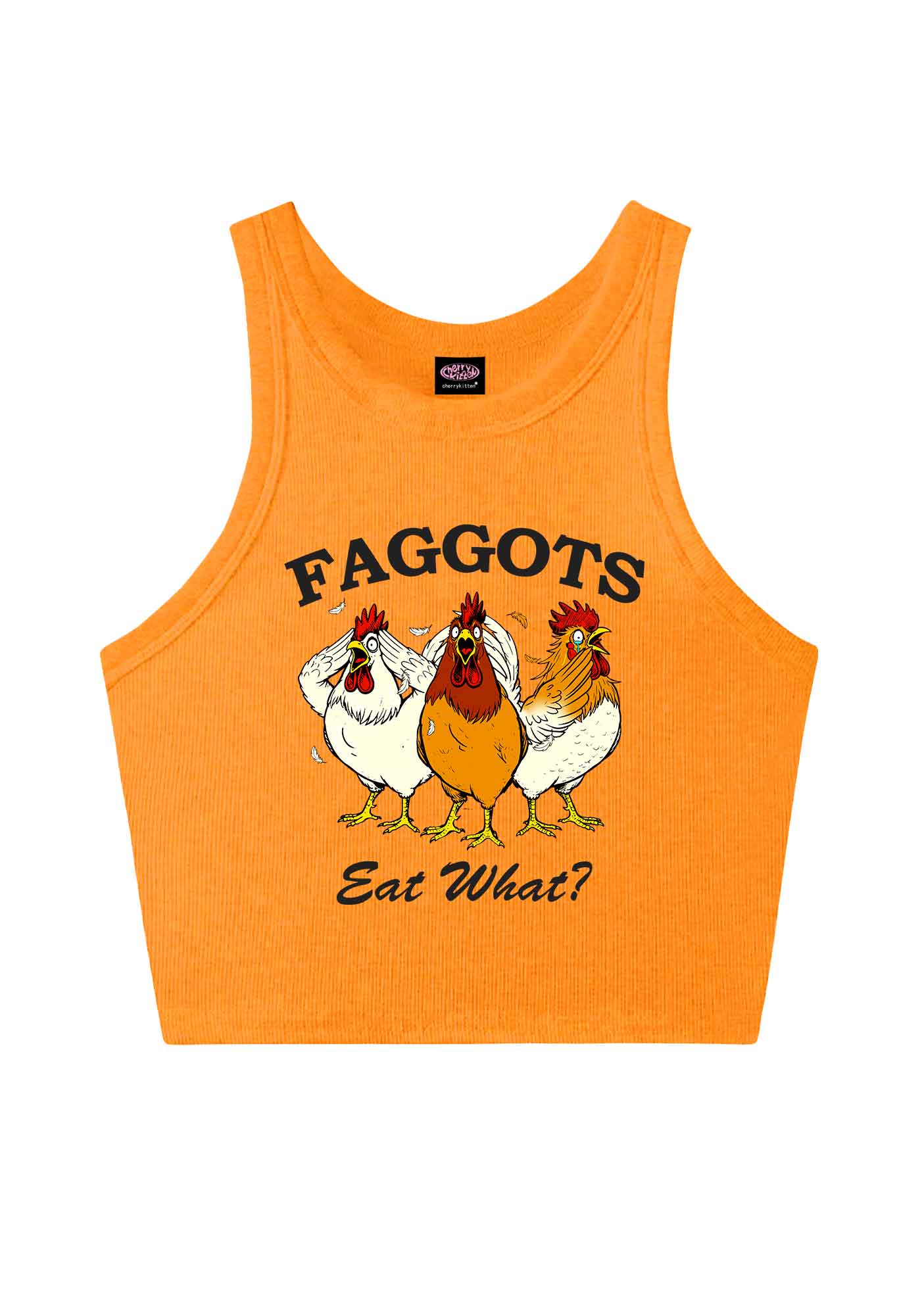 Faggots Eat What Pride Y2K Crop Tank Top Cherrykitten