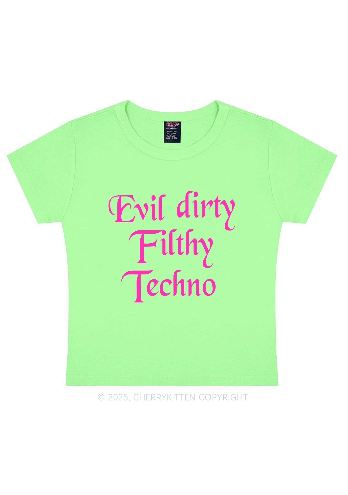 Evil Dirty Filthy Techno Y2K Baby Tee Cherrykitten