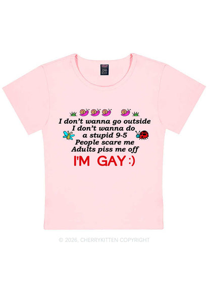 People Scare Me Im Gay Pride Y2K Baby Tee Cherrykitten