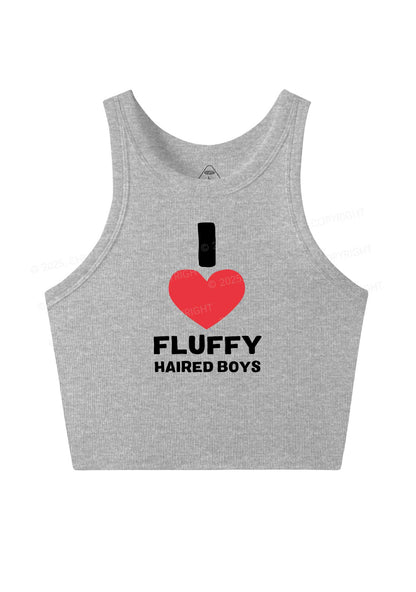 I Love Fluffy Haired Boys Y2K Crop Tank Top Cherrykitten