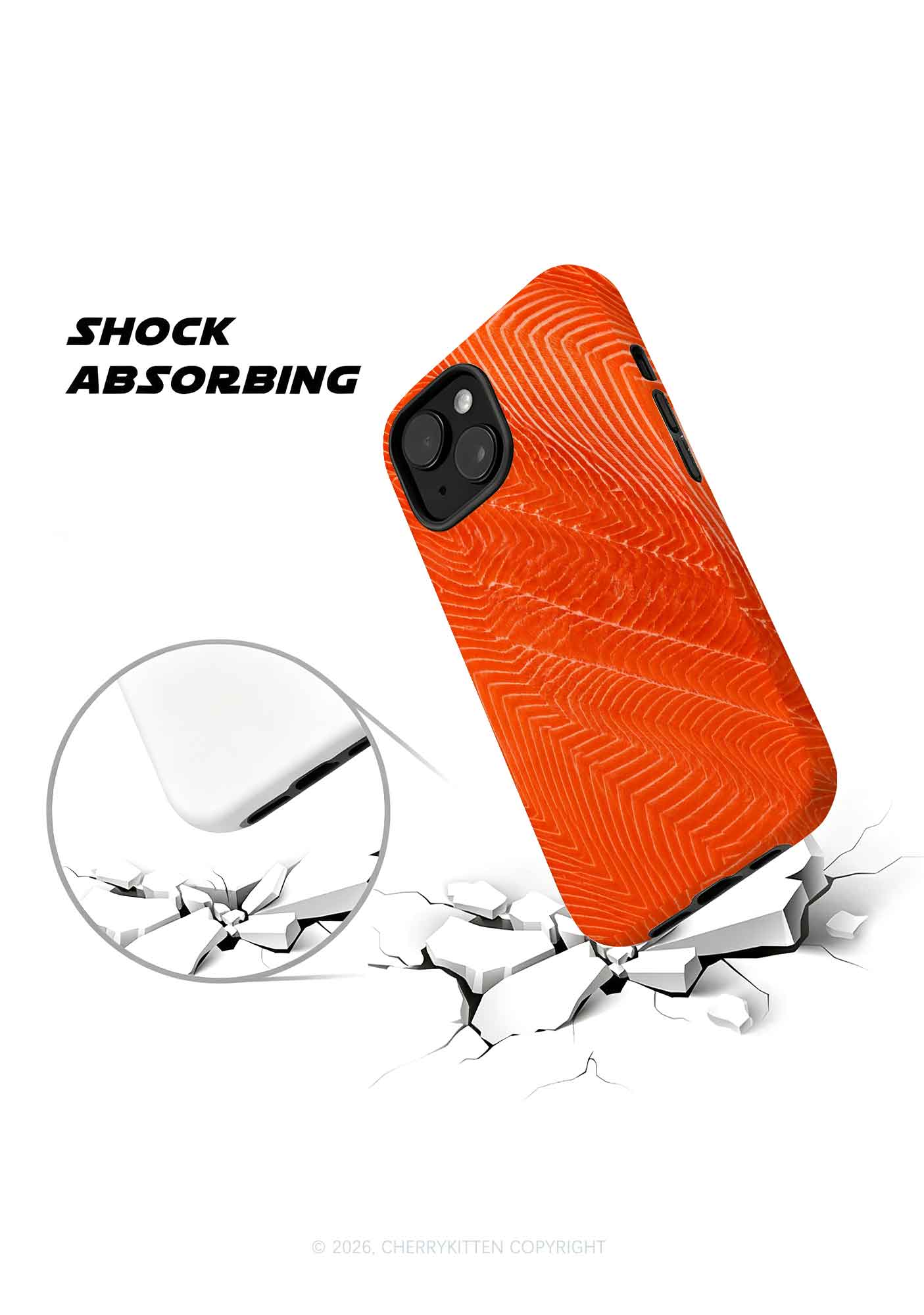 Salmon Meat Texture Y2K Phone Case Cherrykitten