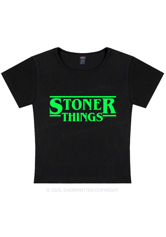 Stoner Things Y2K Baby Tee Cherrykitten