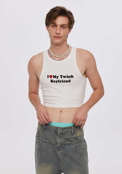 I Love My Twink BF Pride Y2K Crop Tank Top Cherrykitten