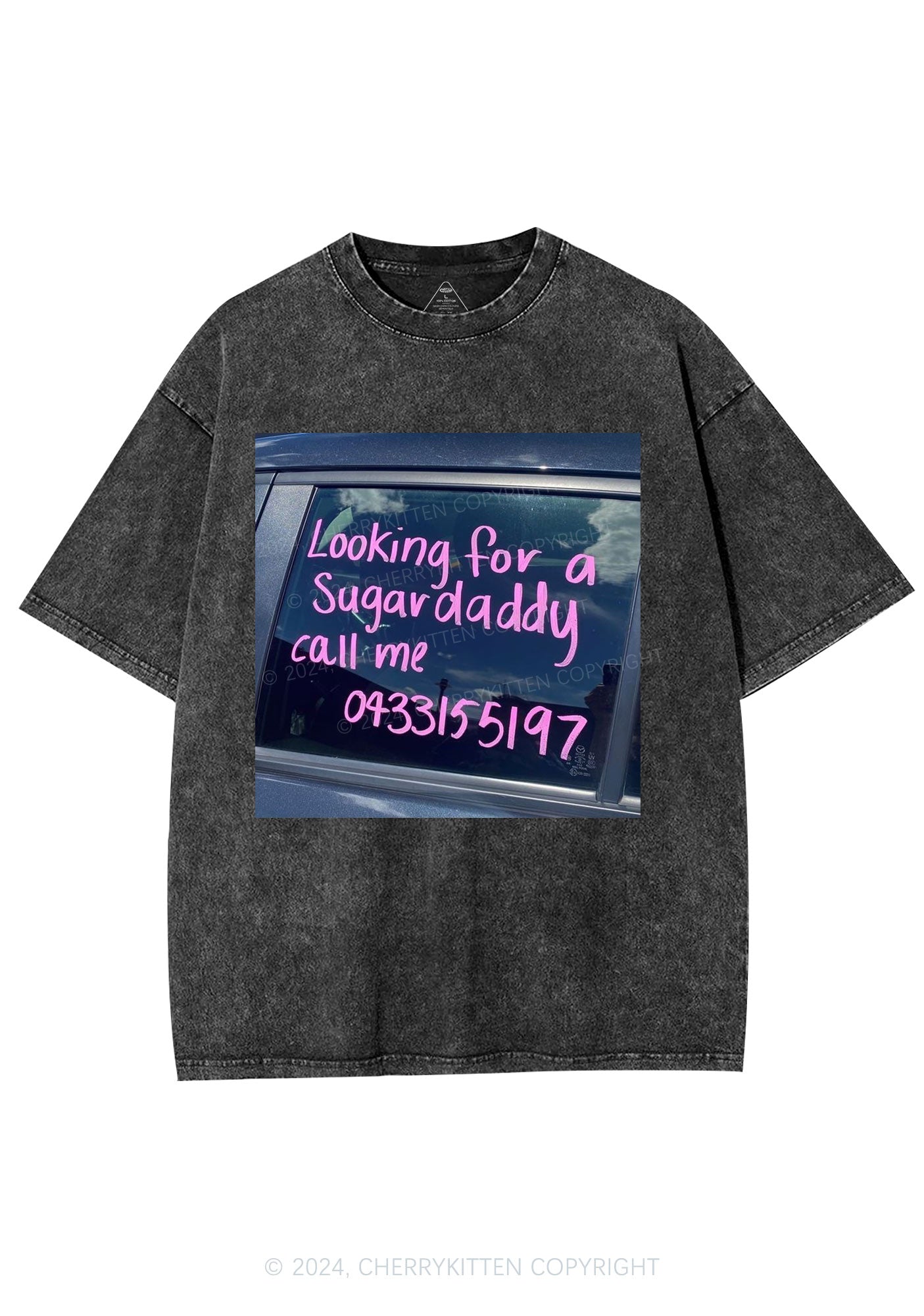 Sugar Daddy Y2K Washed Tee Cherrykitten