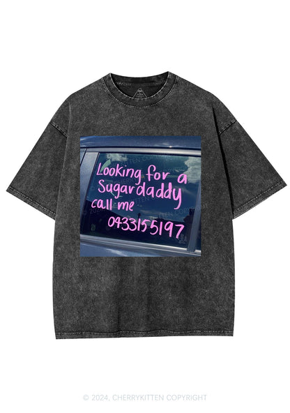 Sugar Daddy Y2K Washed Tee Cherrykitten