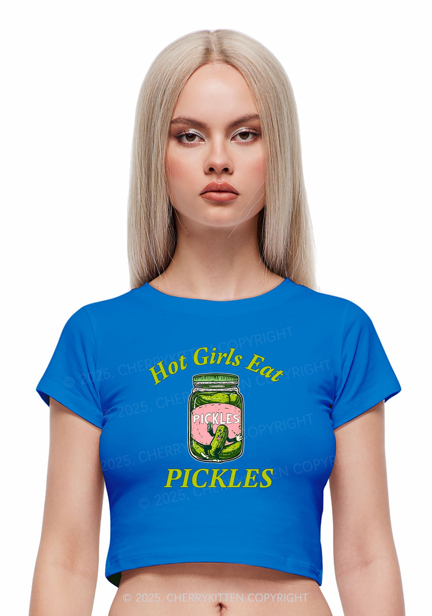 Hot Girls Eat Pickles Y2K Baby Tee Cherrykitten