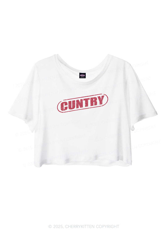 Cuntry Y2K Sheer Crop Tee Cherrykitten