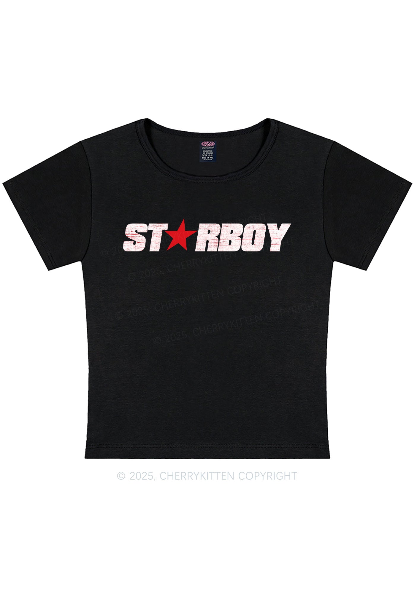 Red Starboy Y2K Baby Tee Cherrykitten