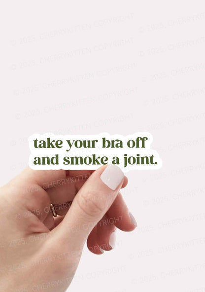 Take Your Bra Off 1Pc Y2K Sticker Cherrykitten