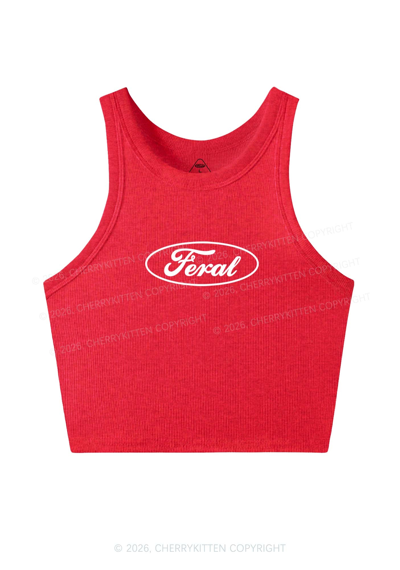Blue Feral Y2K Crop Tank Top Cherrykitten