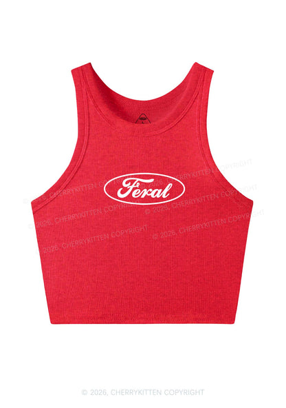 Blue Feral Y2K Crop Tank Top Cherrykitten