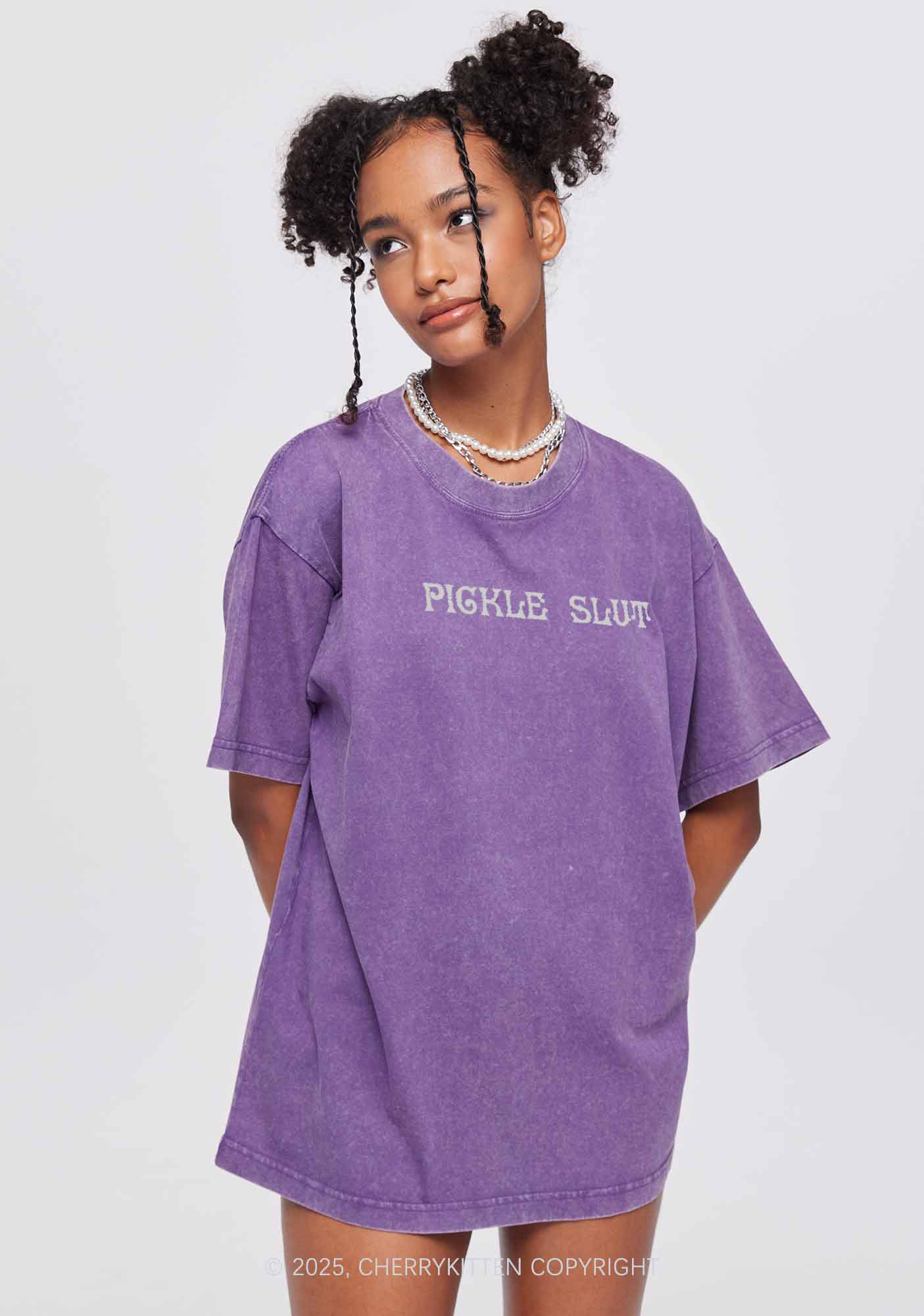 Pickle Slxt Two Sides Y2K Shirts Washed Tee Cherrykitten