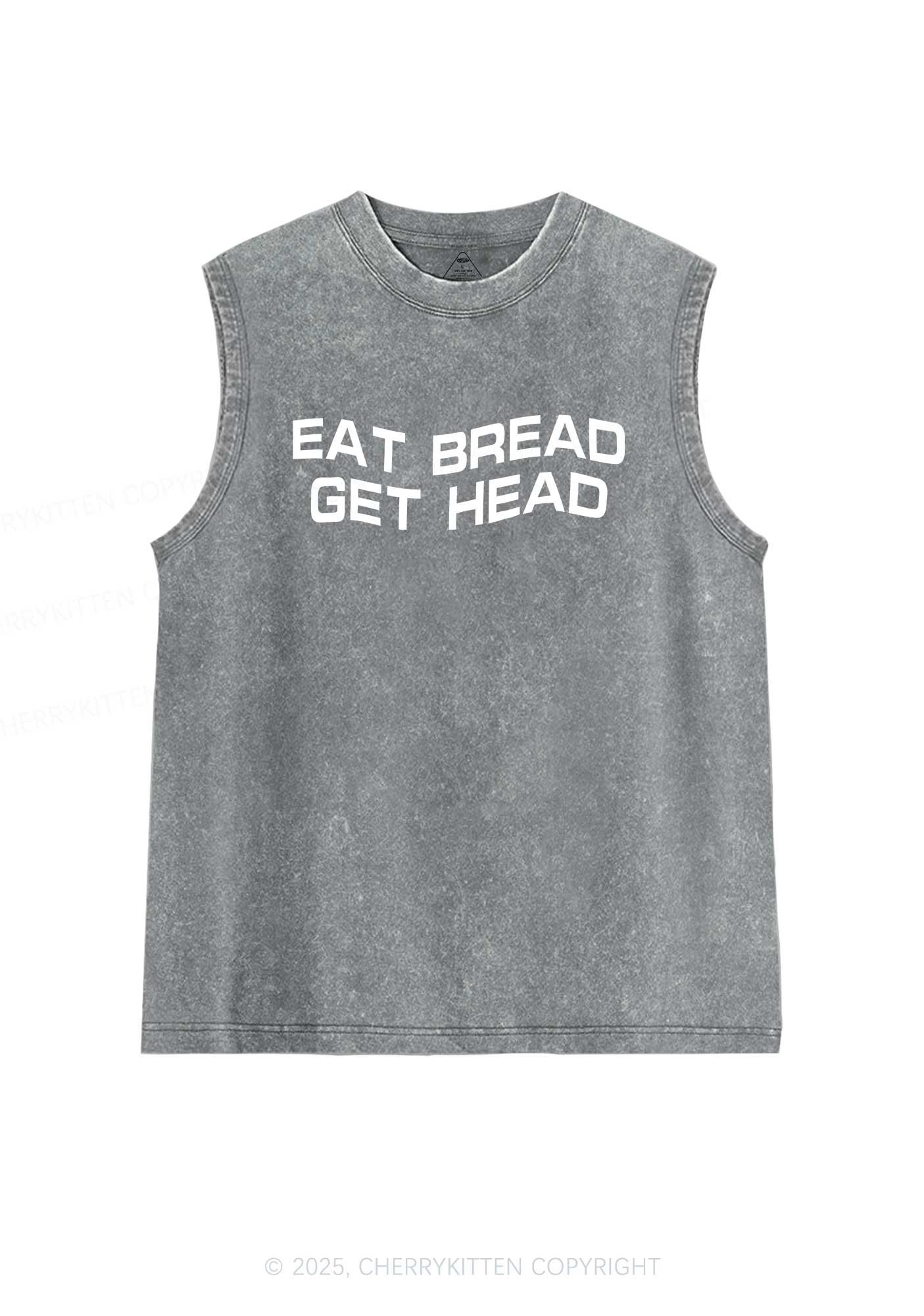 Eat Bread Get Head Y2K Washed Muscle Tank Cherrykitten