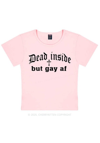 Dead Inside But Gay AF Pride Y2K Baby Tee Cherrykitten
