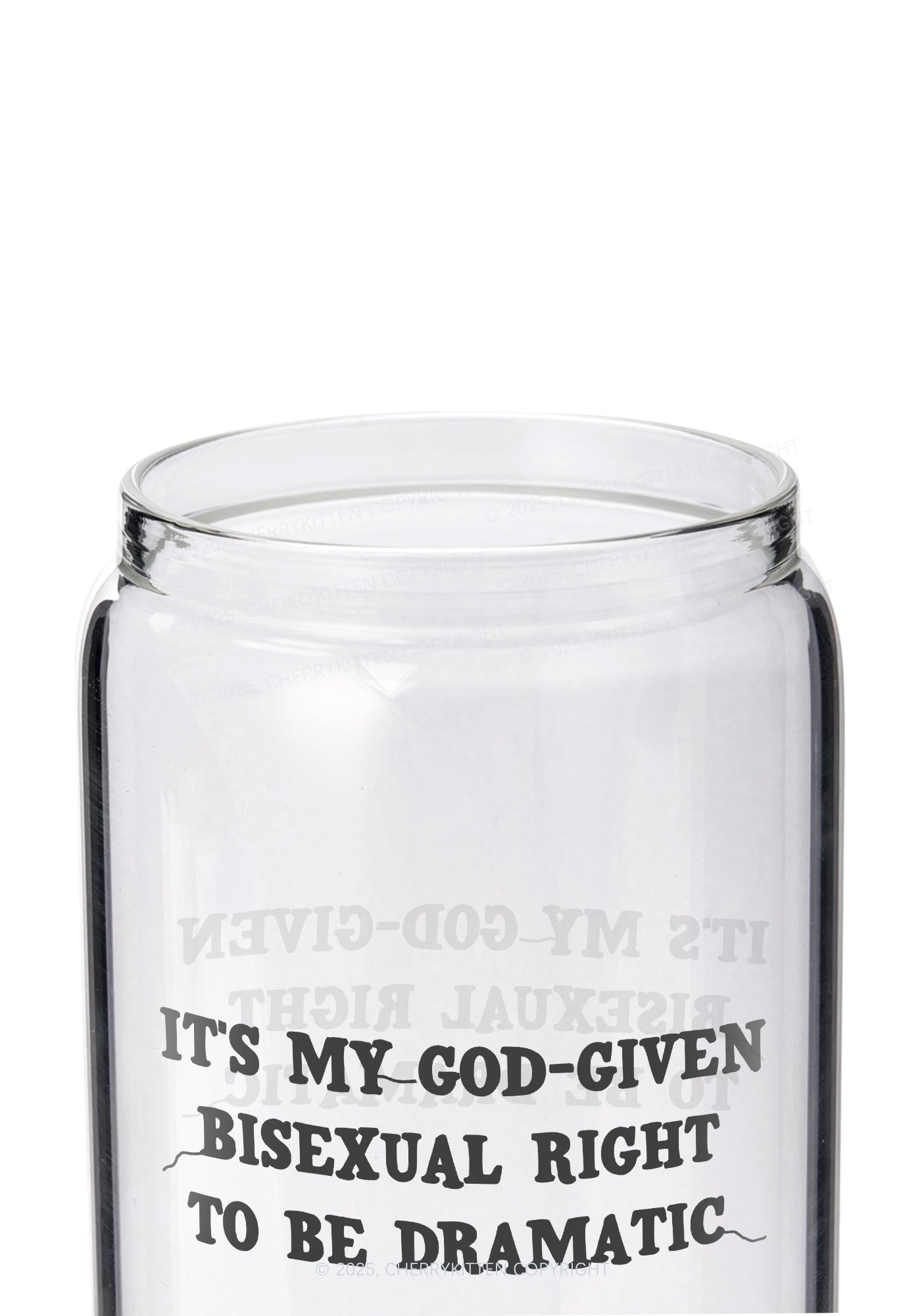 God-Given Bisexual Right Pride Y2K Printed Glass Cup Cherrykitten