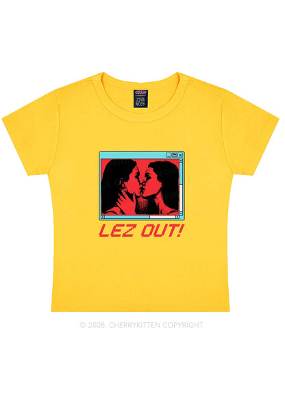 Lez Out Pride Y2K Baby Tee Cherrykitten