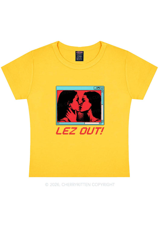 Lez Out Pride Y2K Baby Tee Cherrykitten