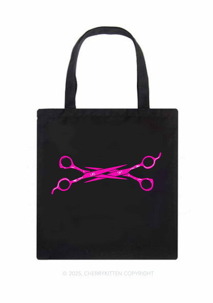 Pink Scissor Pride Y2K Canvas Tote Bag Cherrykitten
