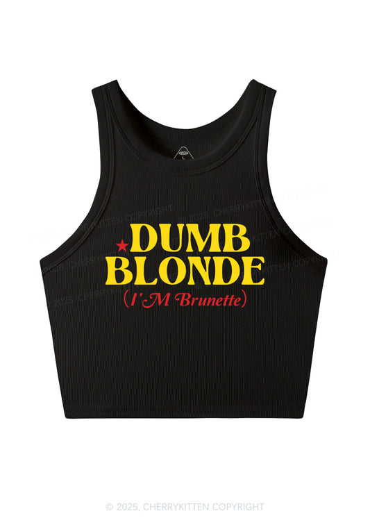 Dumb Blonde Brunette Y2K Crop Tank Top Cherrykitten