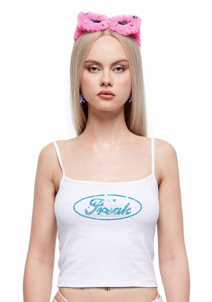 Rhinestone Oval Freak Y2K Spaghetti Strap Cami Cherrykitten