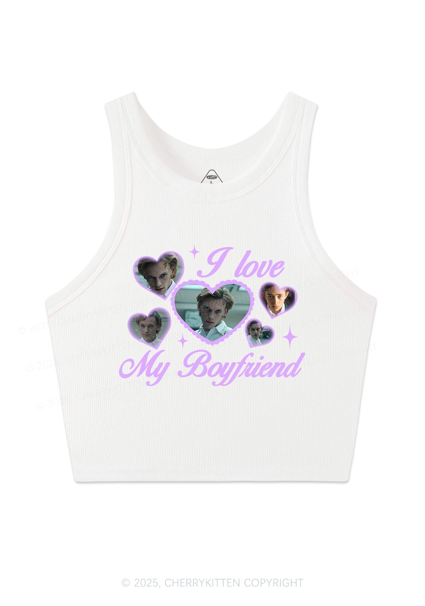 Love My Boyfriend Number One Y2K Crop Tank Top Cherrykitten