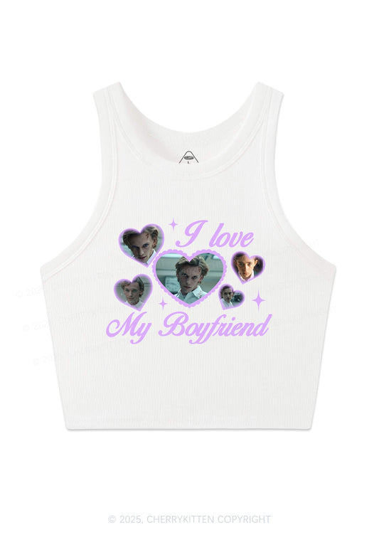 Love My Boyfriend Number One Y2K Crop Tank Top Cherrykitten