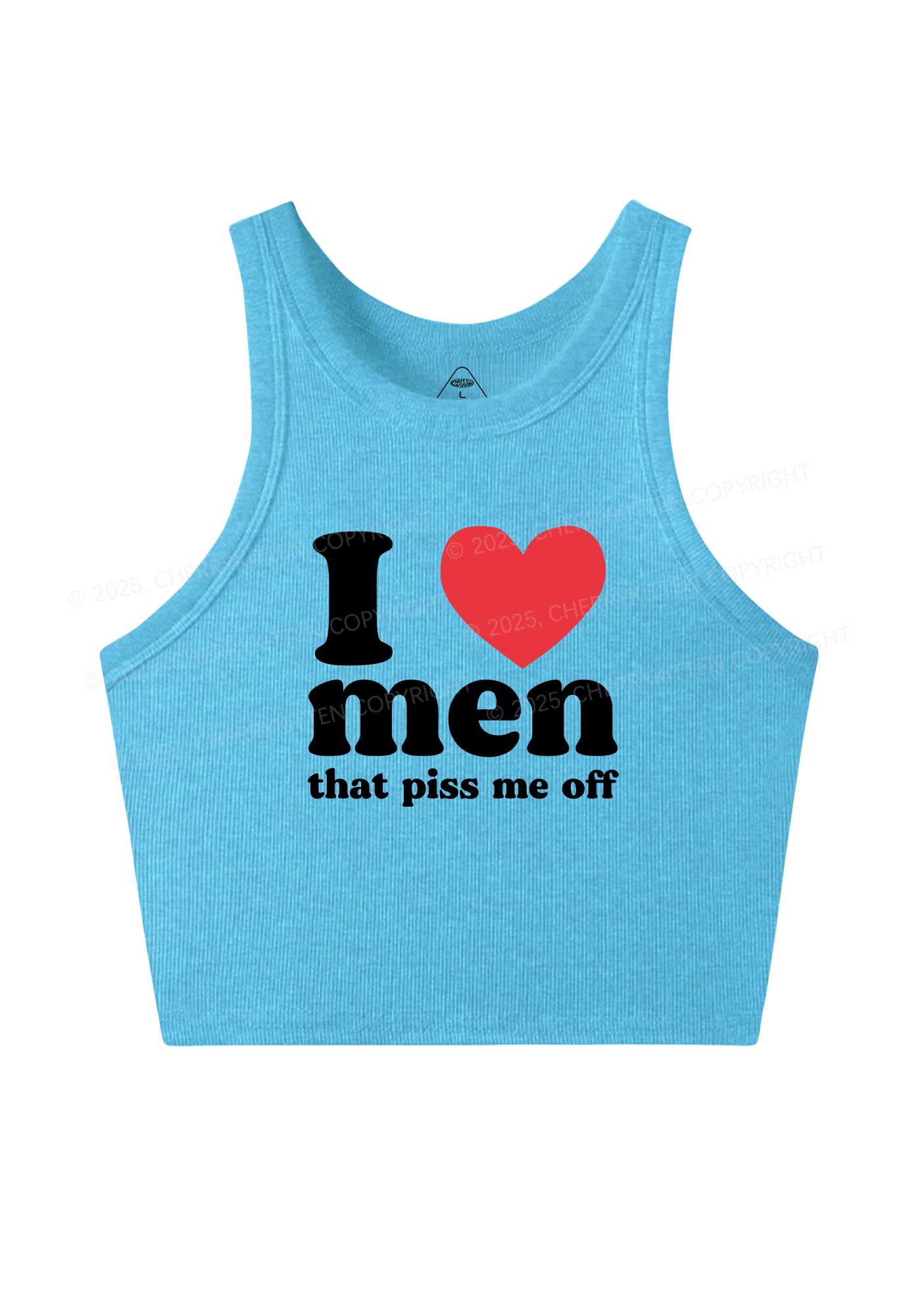 I Love Men Piss Me Off Y2K Crop Tank Top Cherrykitten