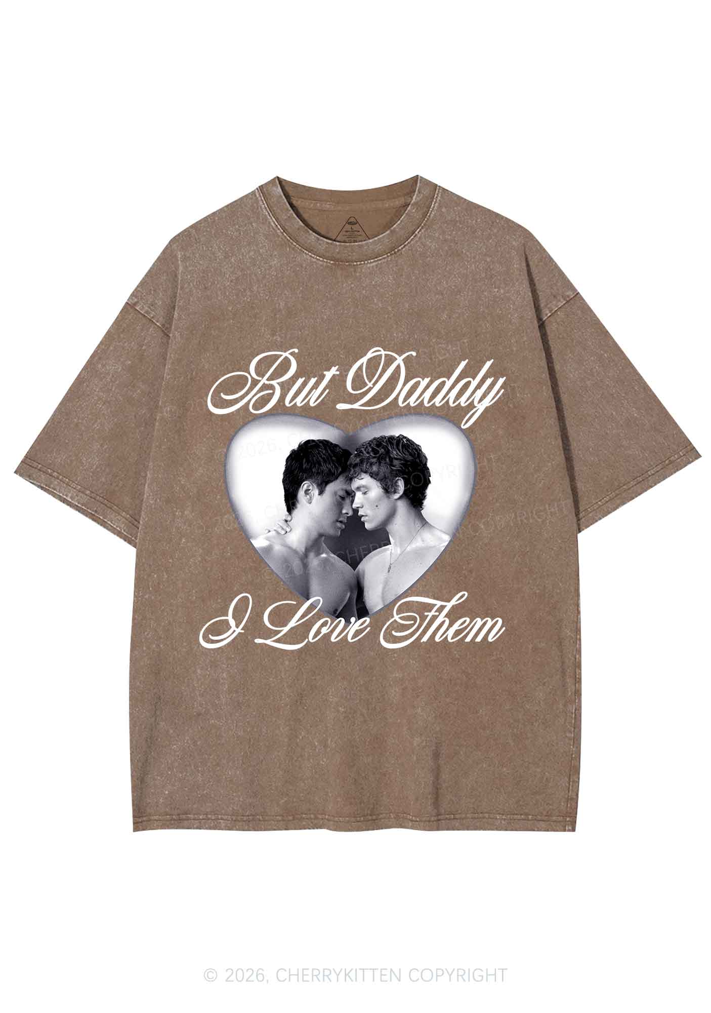 Retro But Daddy I Love Them HR Y2K Shirts Washed Tee Cherrykitten