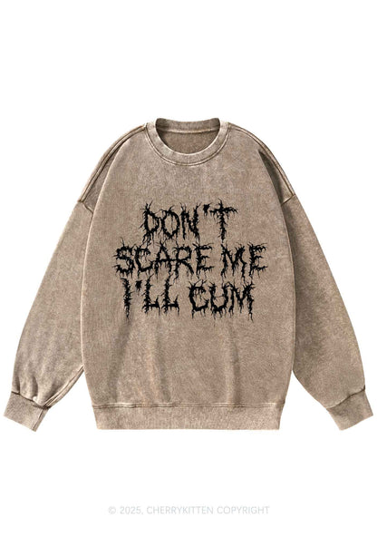 Halloween Dont Scare Me Cum Y2K Washed Sweatshirts Cherrykitten