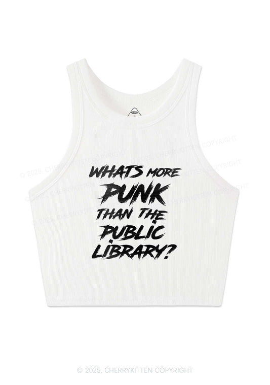 Punk Than Public Library Y2K Crop Tank Top Cherrykitten