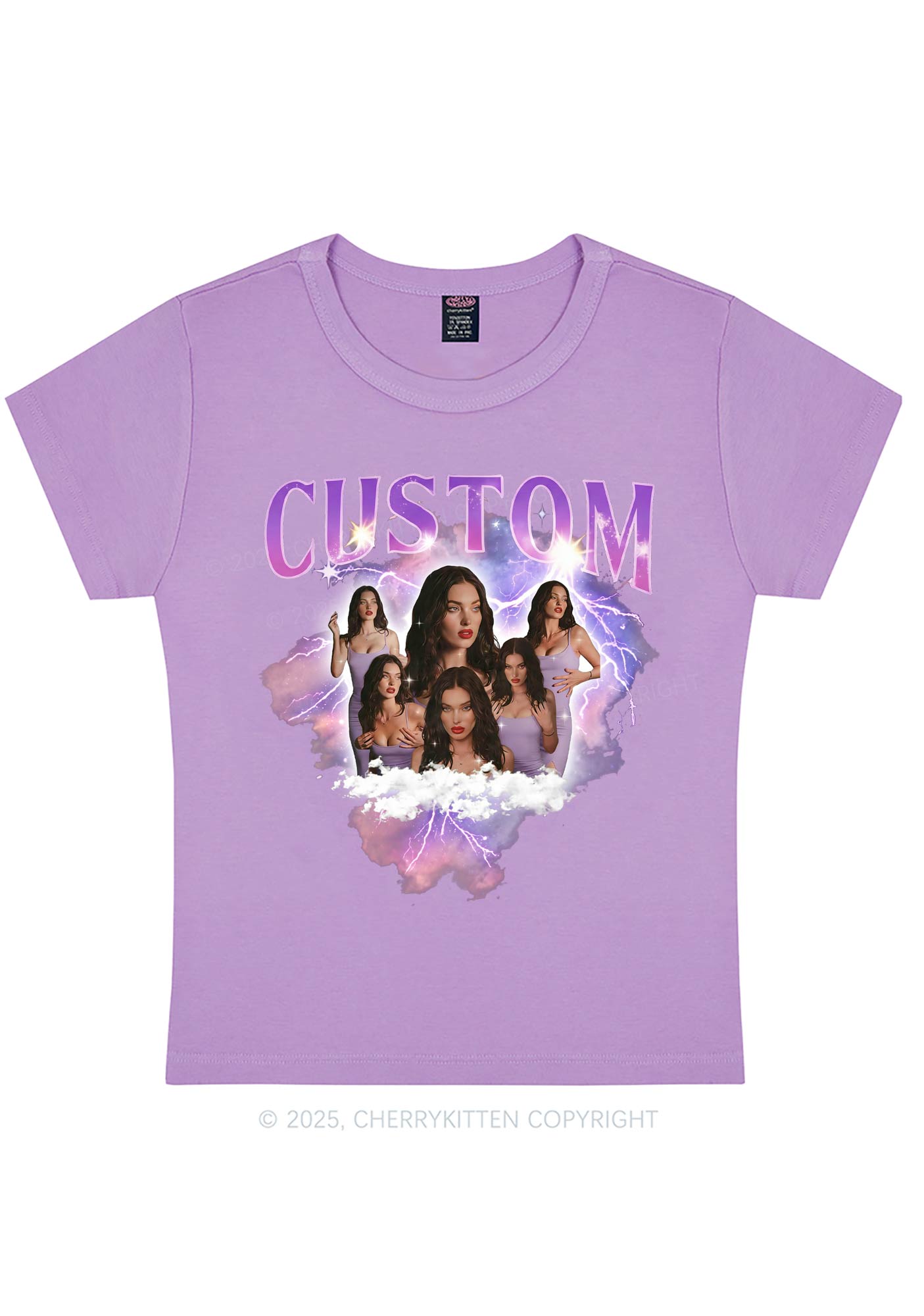 Custom Photo Storm Art Y2K Baby Tee Cherrykitten