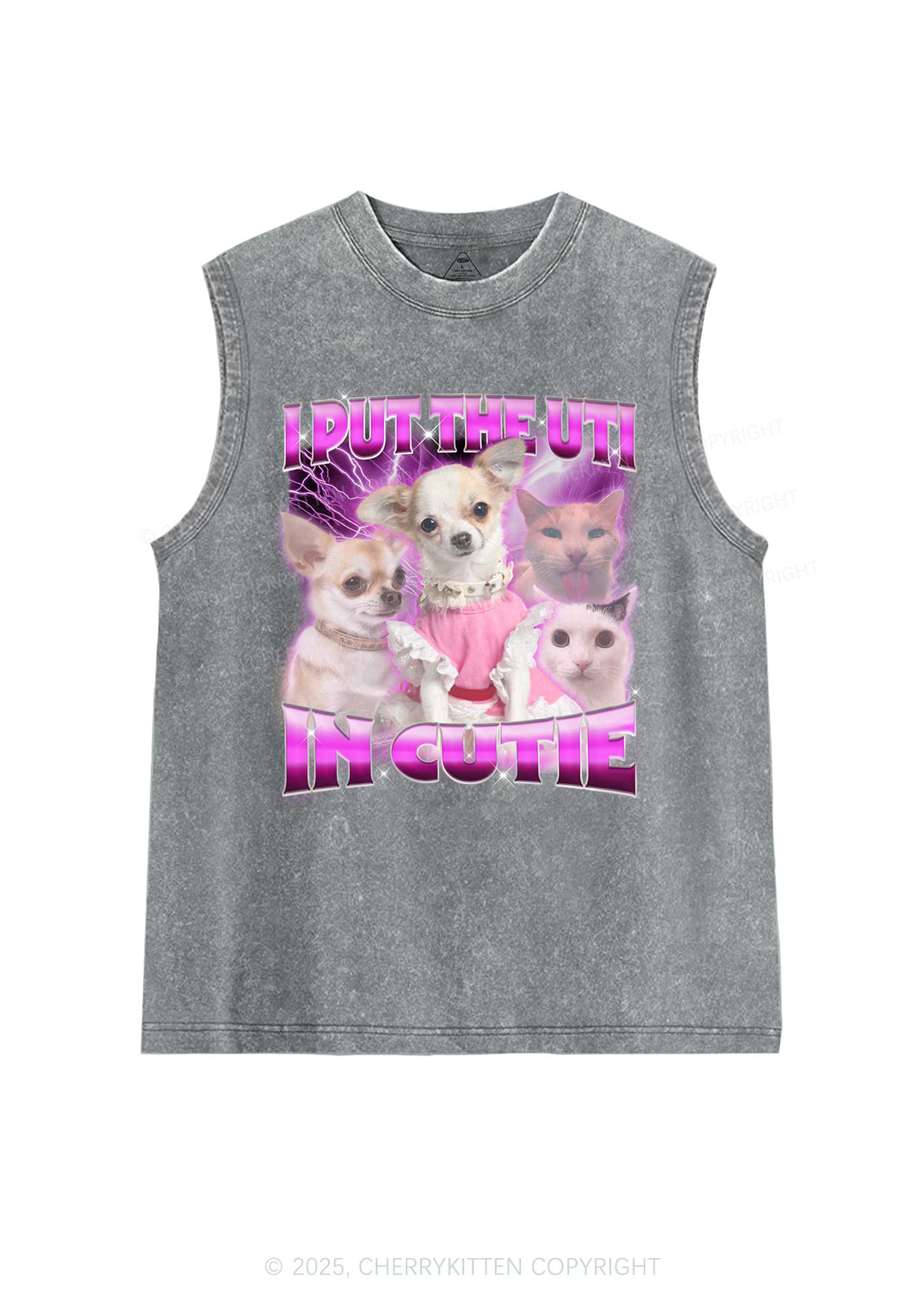 Put UTI In Cutie Y2K Washed Muscle Tank Cherrykitten