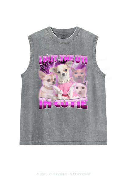 Put UTI In Cutie Y2K Washed Muscle Tank Cherrykitten
