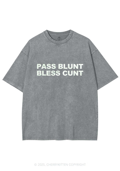 Pass Blunt Bless Cxxt Y2K Washed Tee Cherrykitten