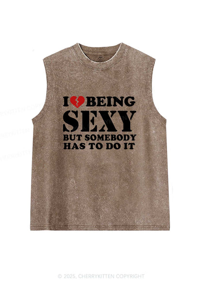 Being Sexy Tough Y2K Washed Muscle Tank Cherrykitten