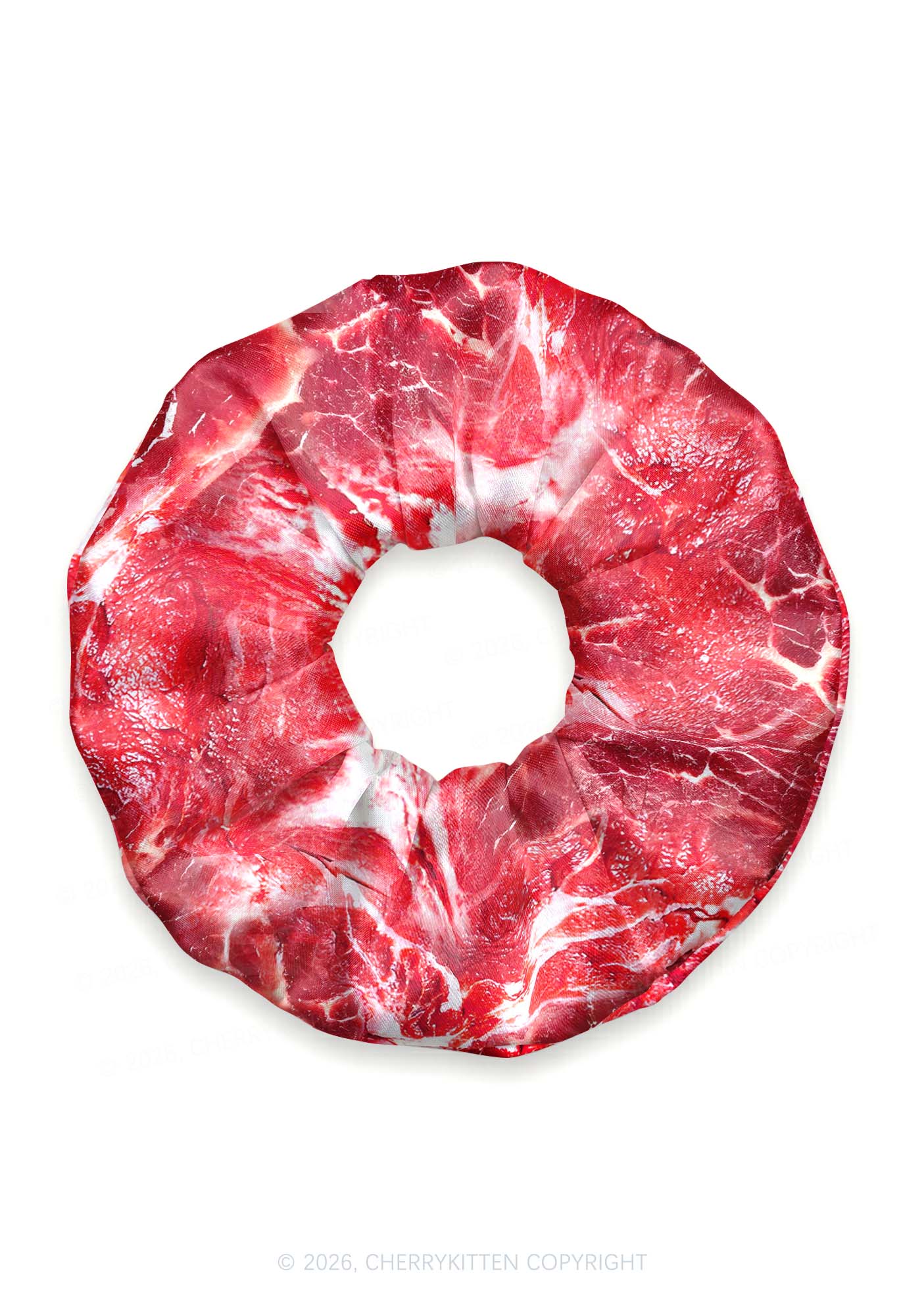 Beef Steak Texture Y2K Hair Scrunchie Cherrykitten