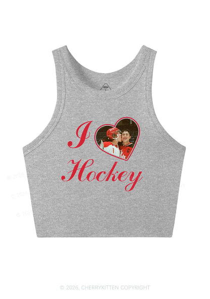 I Love Hockey HR Y2K Crop Tank Top Cherrykitten