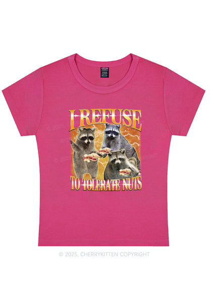 Retro Raccoon Nuts Y2K Baby Tee Cherrykitten