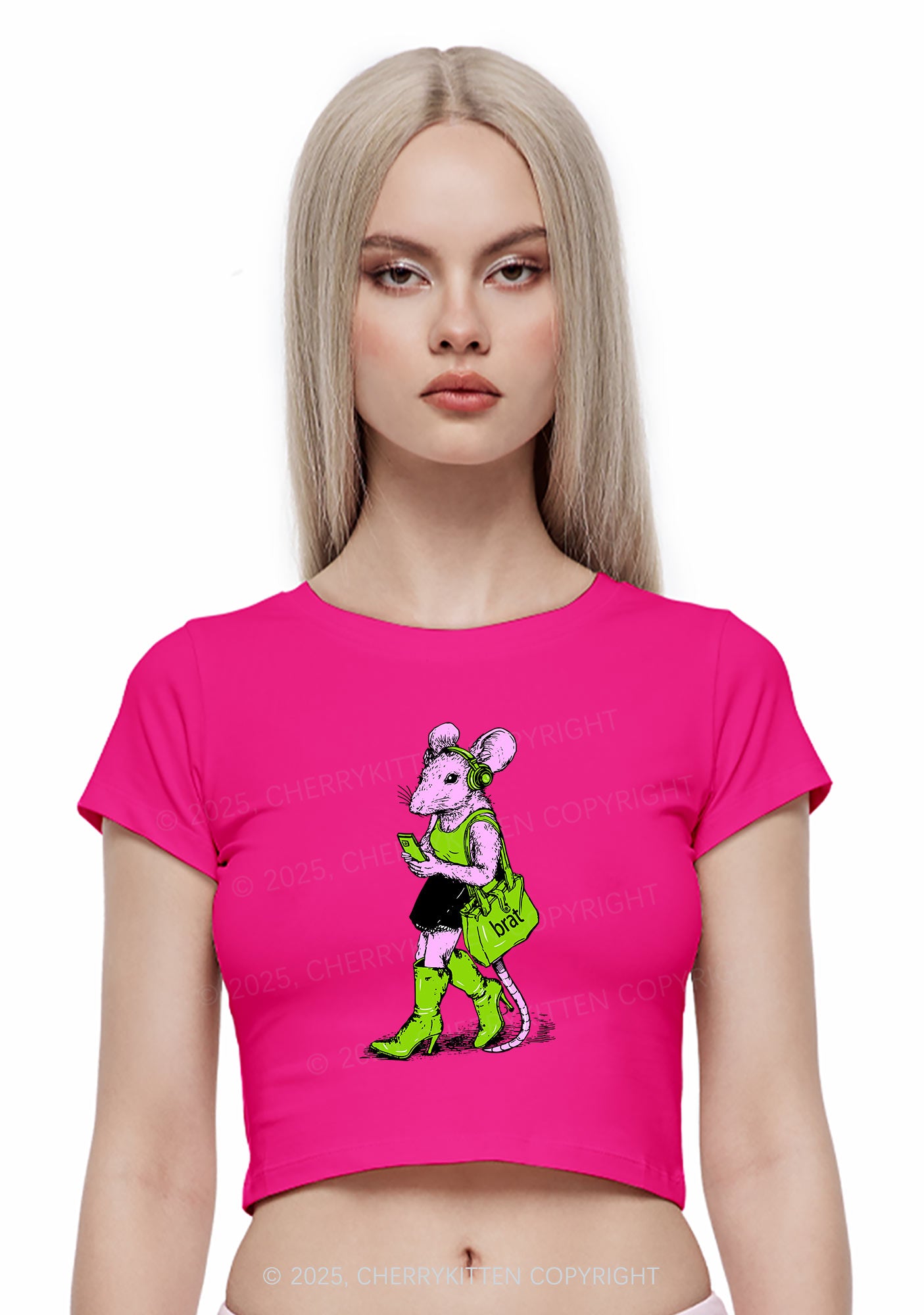 Brat Girl Y2K Baby Tee Cherrykitten