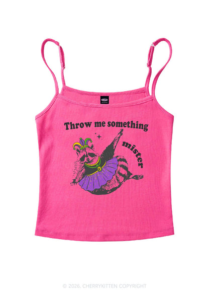 Throw Me Something Mister Raccoon Y2K Spaghetti Strap Cami Cherrykitten