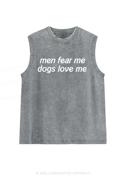 Men Fear Me Y2K Washed Muscle Tank Cherrykitten