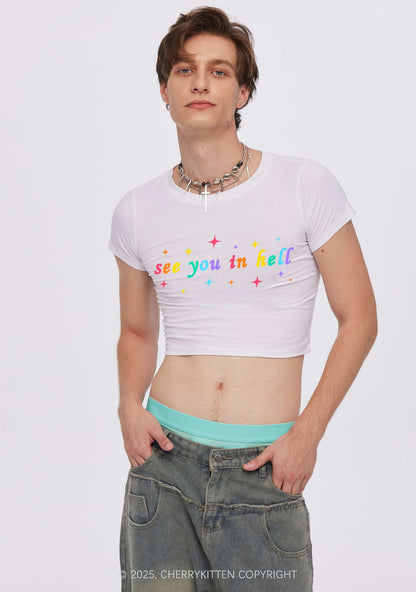 See You In Hell Pride Y2K Baby Tee Cherrykitten