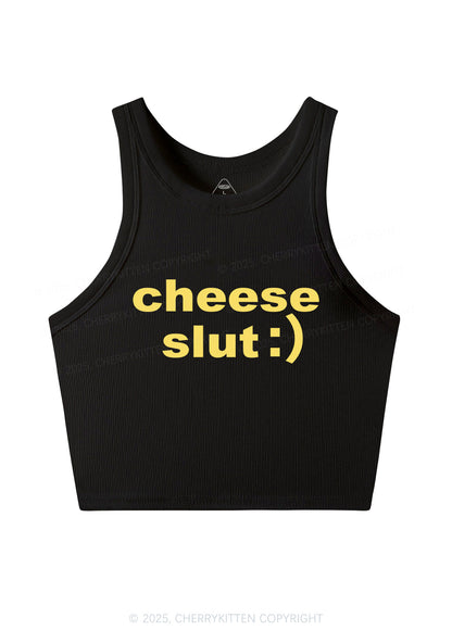 Cheese Slxt Y2K Crop Tank Top Cherrykitten