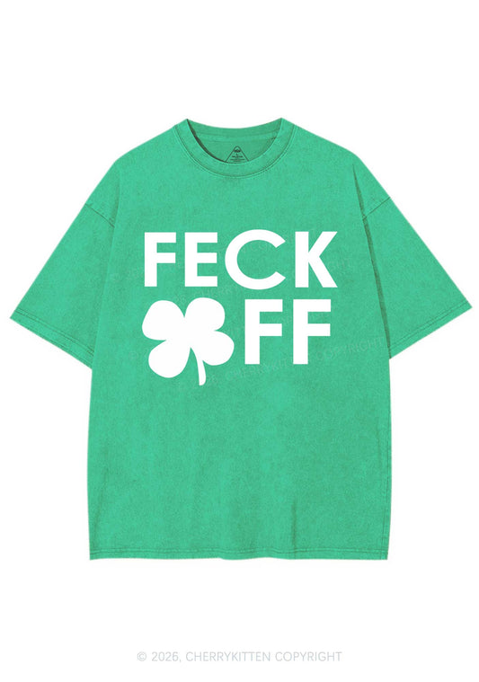 Feck Off St Patricks Y2K Washed Tee Cherrykitten
