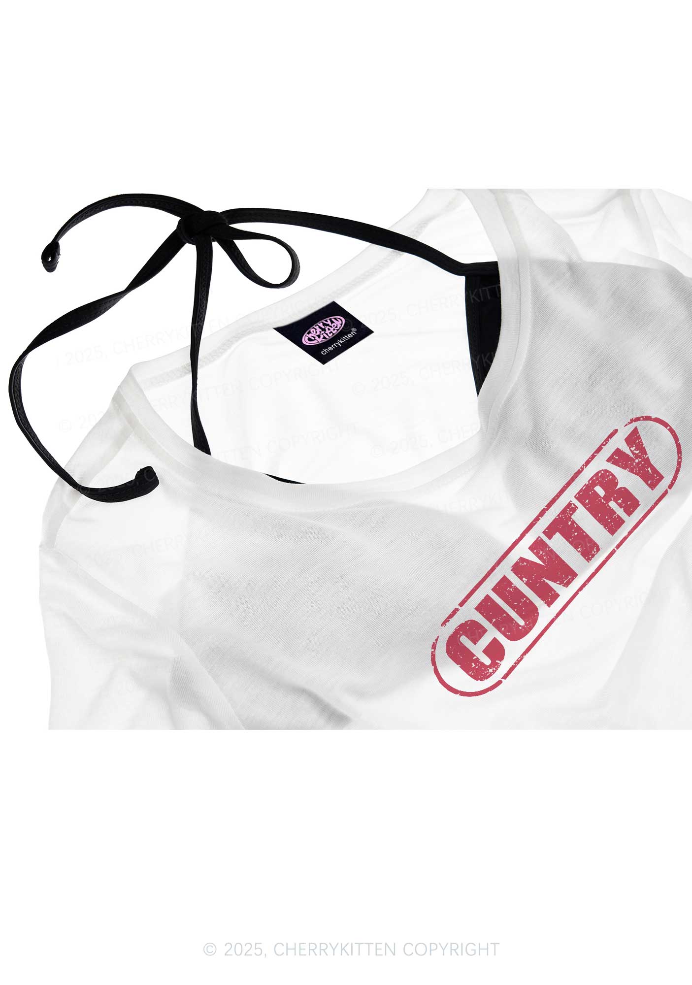 Cuntry Y2K Sheer Crop Tee Cherrykitten