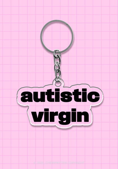 Autistic Virgin 1Pc Y2K Keychain Cherrykitten