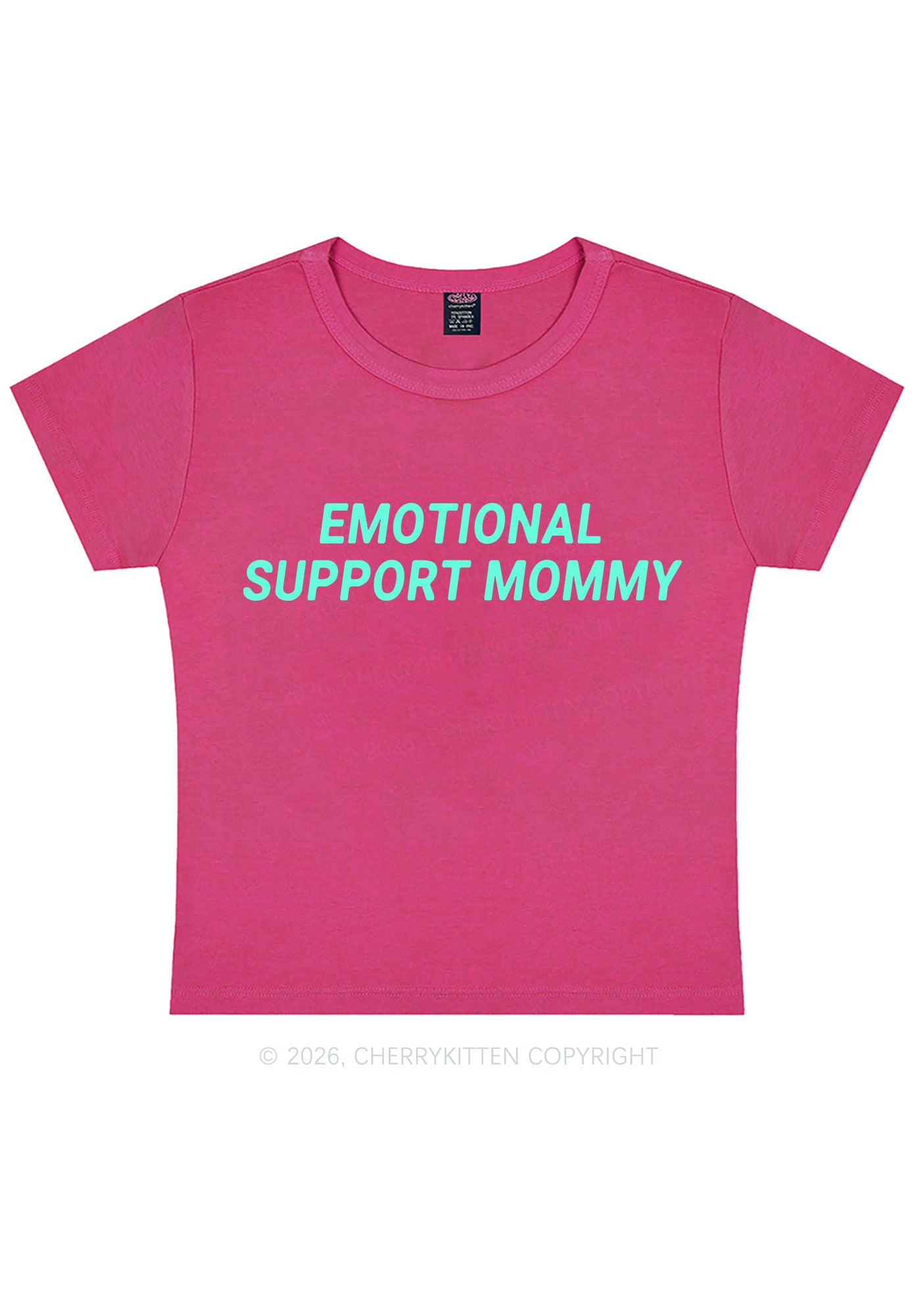 Emotional Support Mommy Y2K Baby Tee Cherrykitten